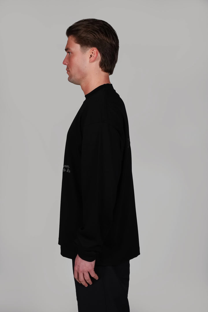 UNSPOKEN POWER LONGSLEEVE T-SHIRT BLACK