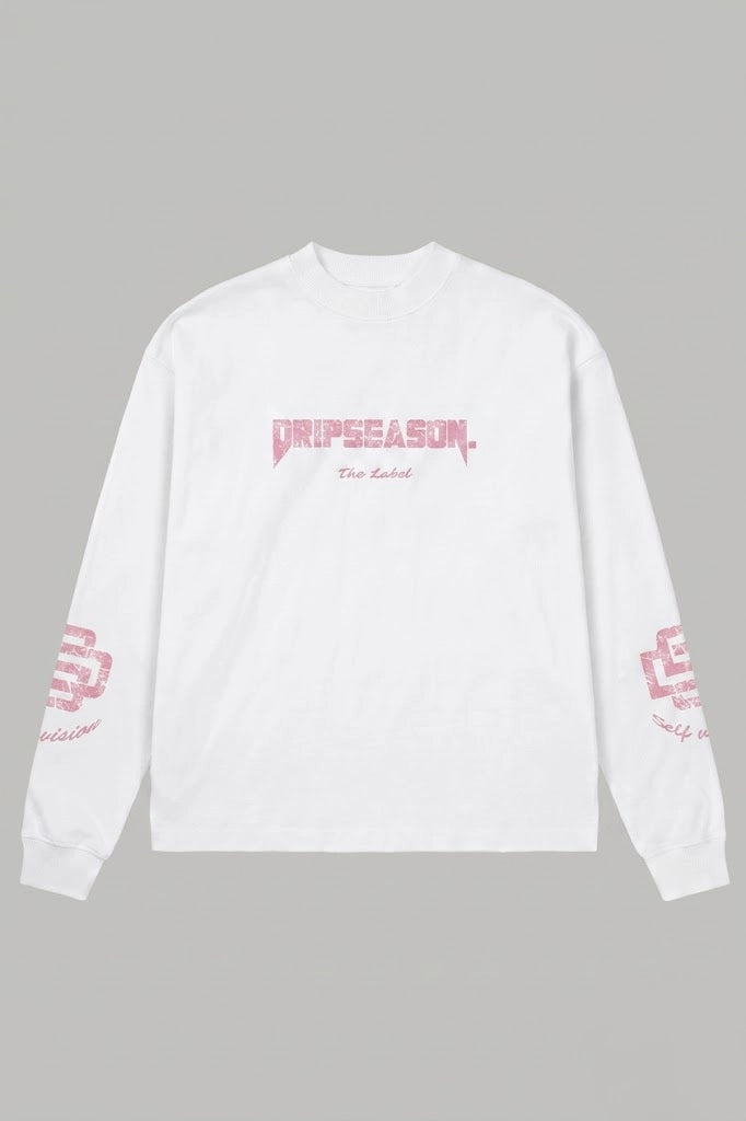 330 GSM SELF VISION LONGSLEEVE T-SHIRT - WHITE