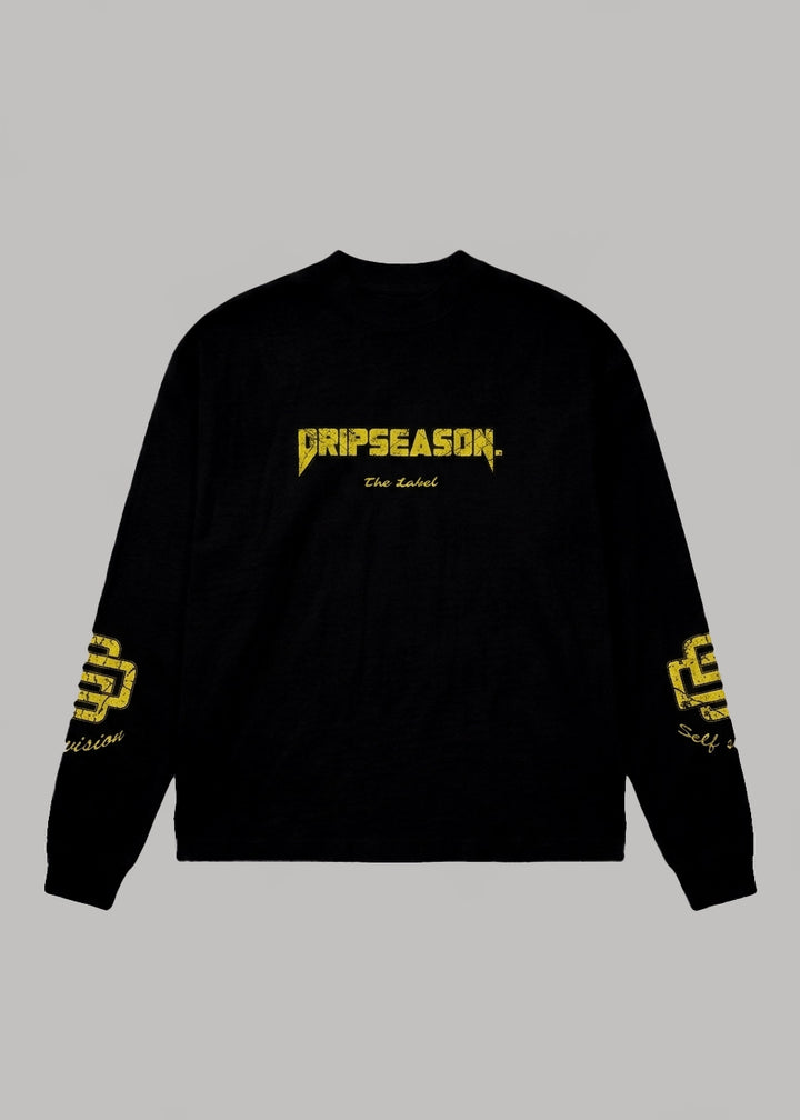 330 GSM SELF VISION LONGSLEEVE T-SHIRT - BLACK
